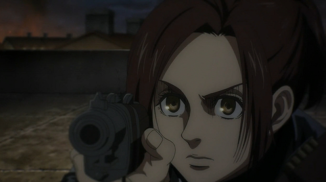 进击的巨人:萨莎展现精湛枪法,颜值与枪法并存,如战场女武神