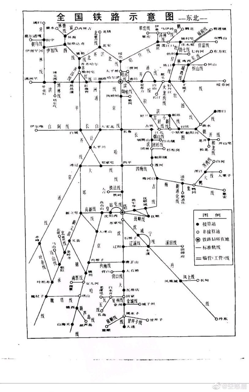 1985全国铁路示意图[云喝酒]