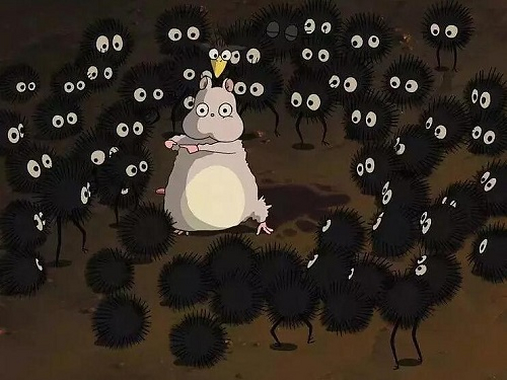 宫崎骏# #千与千寻# #龙猫#  这个虫子好像黑煤球!