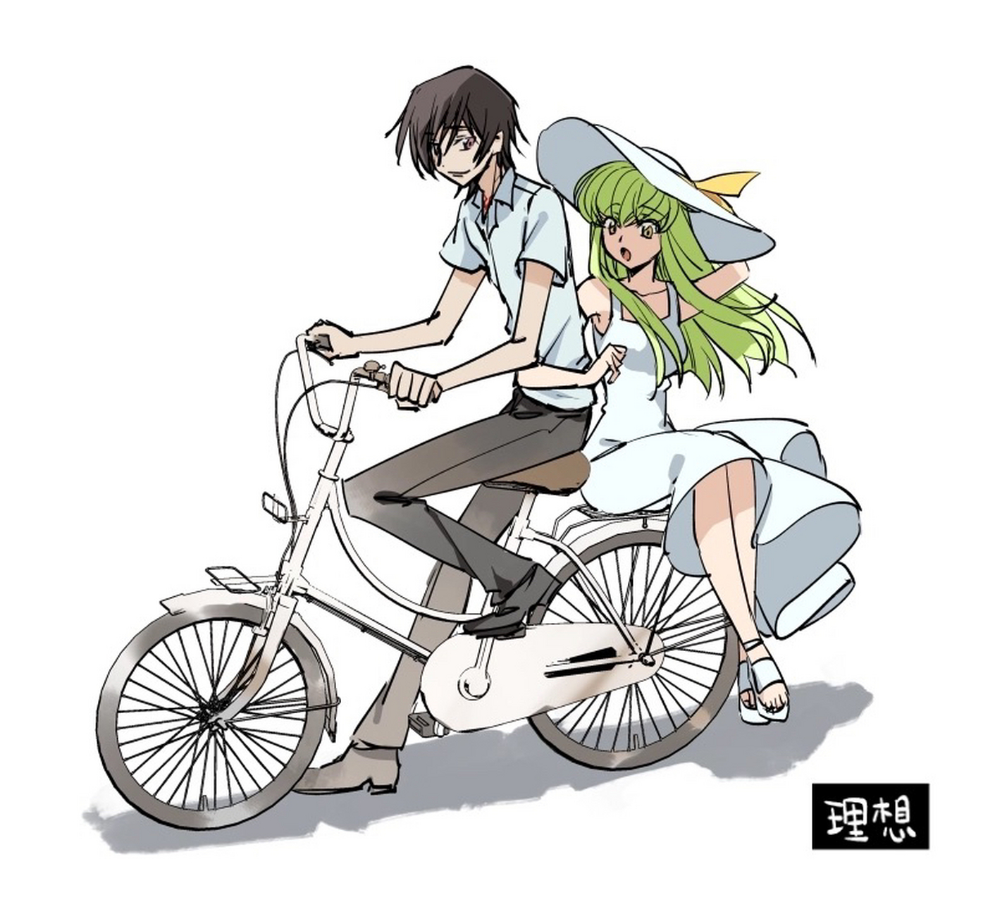 理想中的浪漫双人出行!?cc骑慢一点,鲁路修快要被你甩下车了[笑哭]#二