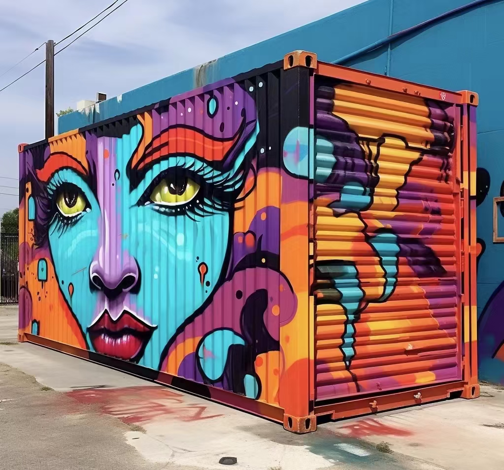 集装箱彩绘成为街区的一道风景线