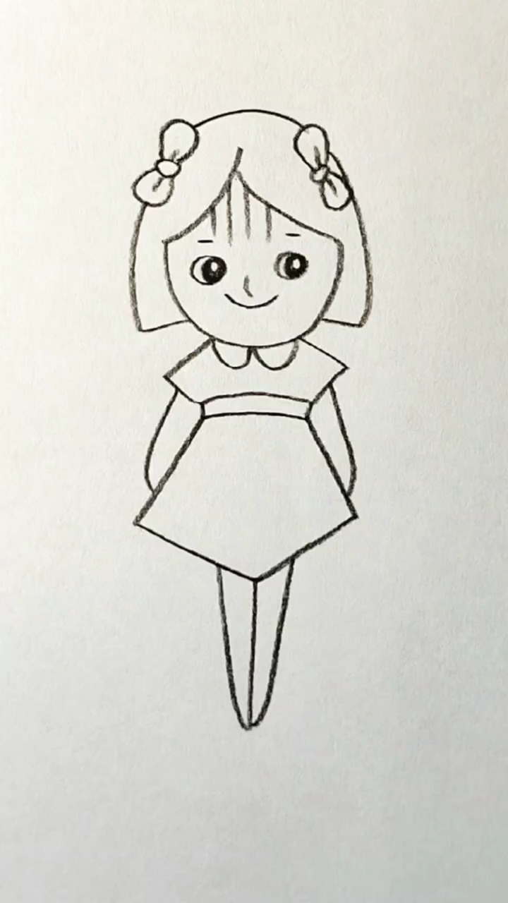 女孩简笔画教程.每日一画,教你零基础学画画!