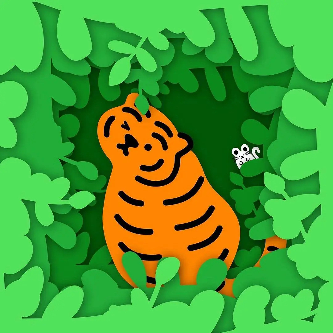 绿色老虎头像图片