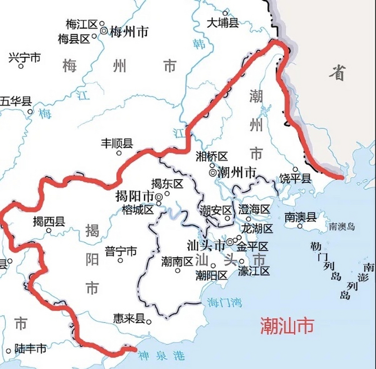 潮汕三市地图高清图片