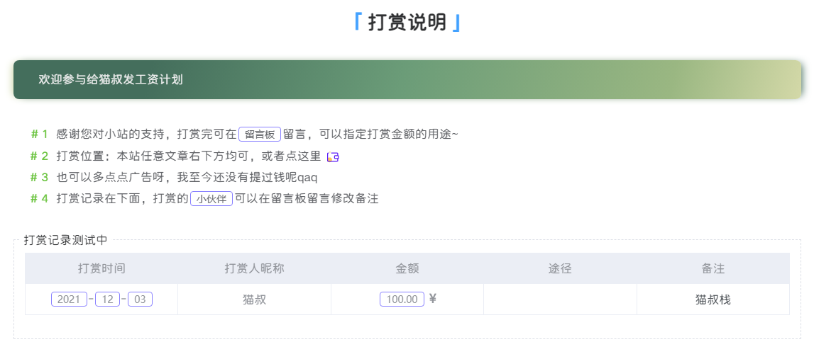 给网站添加博客说明页面-猫叔栈 给网站添加博客说明页面-猫叔栈