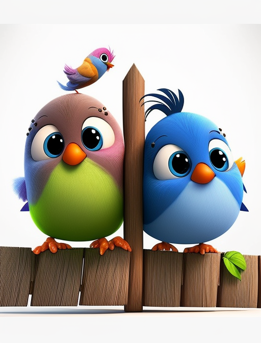 一对可爱的小鸟头像壁纸背景图多张精选