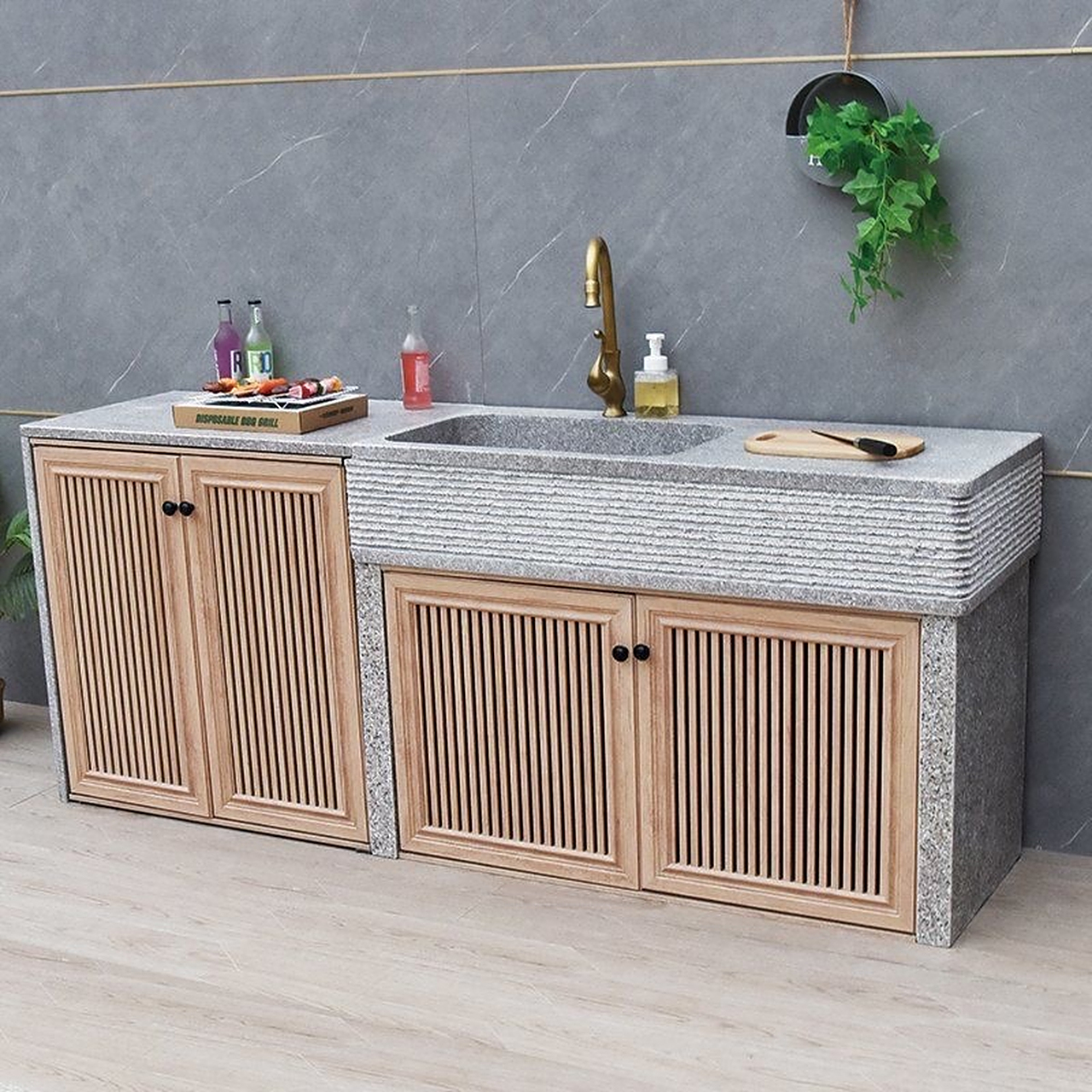 天然大理石洗衣池,拖把池,户外洗手台盆一体,洗菜操作台院子大理石