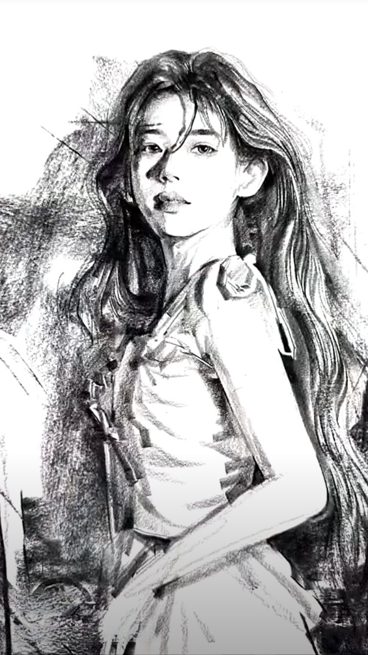 很飒很飒的素描画 #艺术# #素描