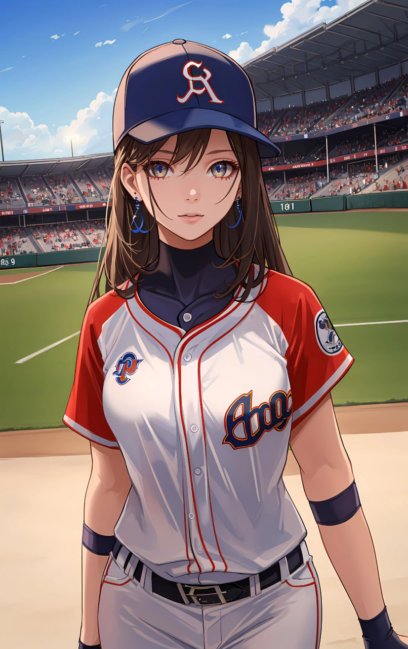 动漫壁纸# 棒球服女孩～上篇