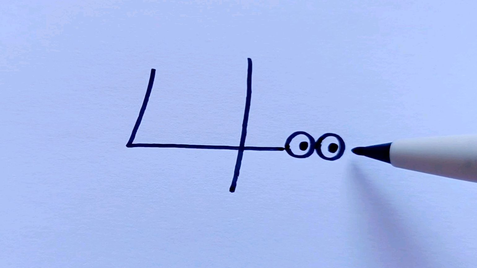 用数字4画鲨鱼超简单