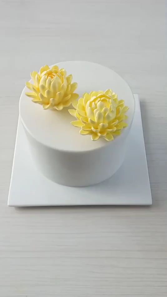 生日蛋糕裱花,菊花