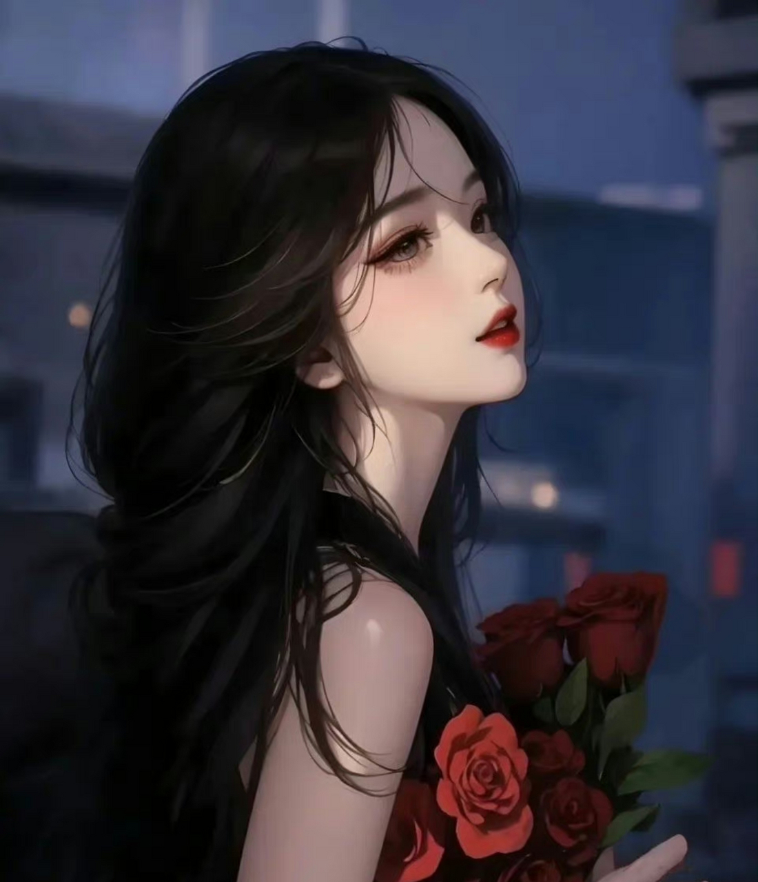 超美玫瑰花女生高清头像  红衣女孩08 67