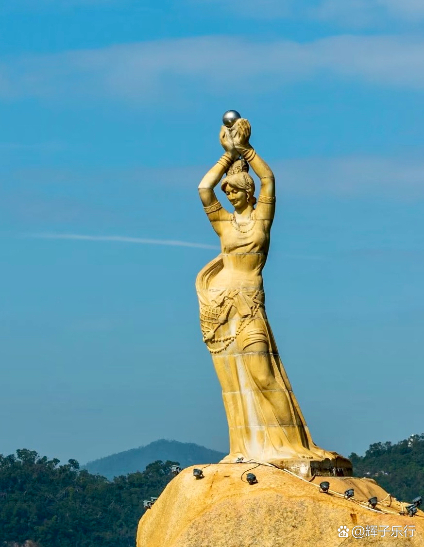 广东珠海渔女雕像,表达了民众对美好生活和爱情的向往