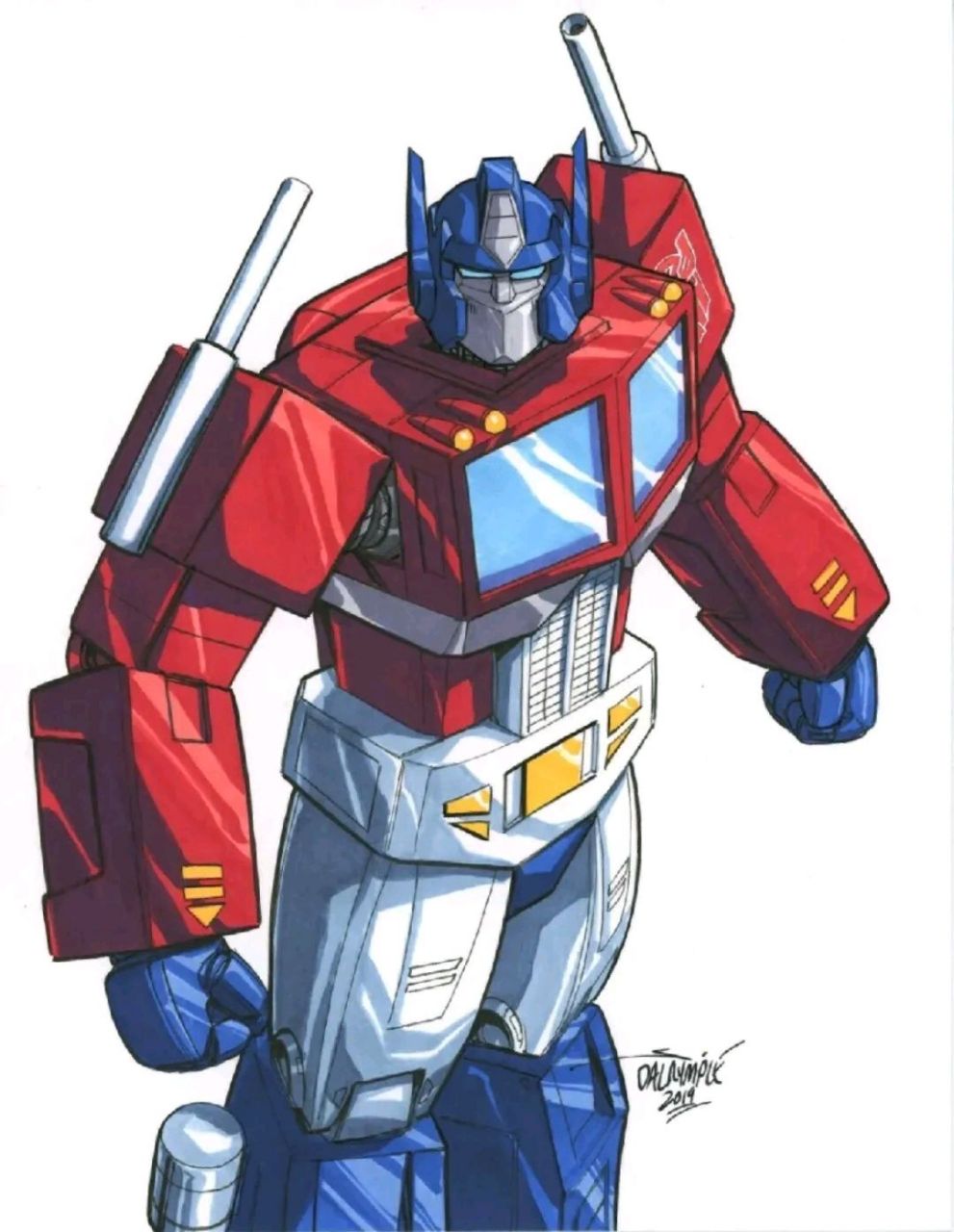 变形金刚插画欣赏:擎天柱与威震天双雄之战.#动漫# #插画# #变形金刚