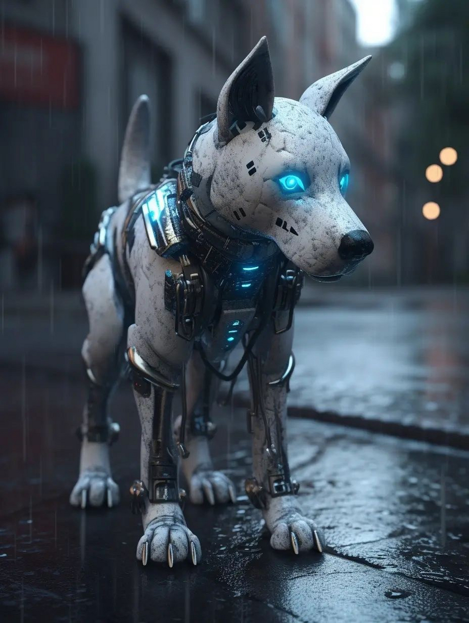 mj 制作 【机器狗,西伯利亚雪橇犬】|||ai元年赛博机械狗#ai绘画