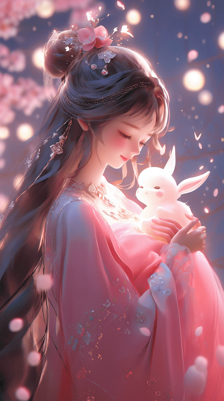 因奔月晚来的嫦娥仙子[比心][比心][比心]#手机壁纸# #ai绘画