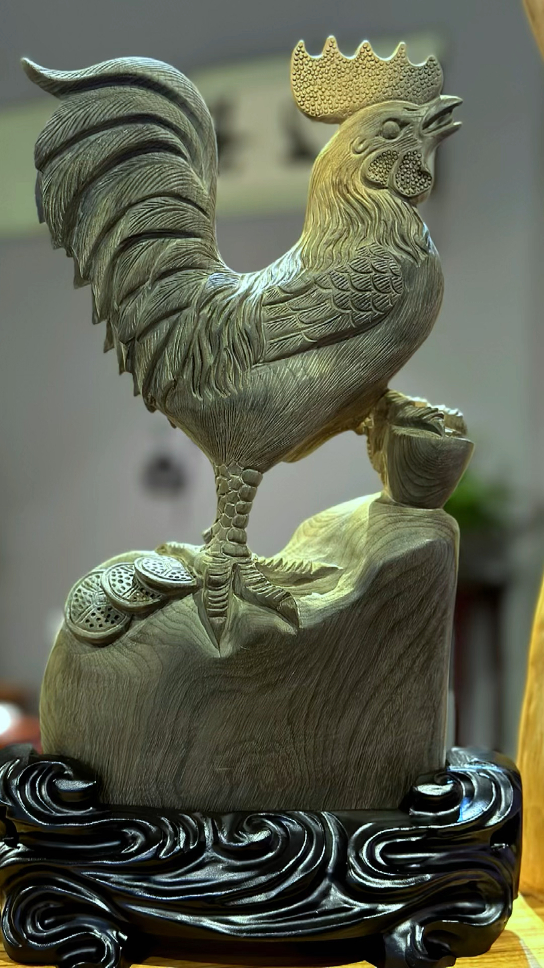 金丝楠乌木根雕艺术作品