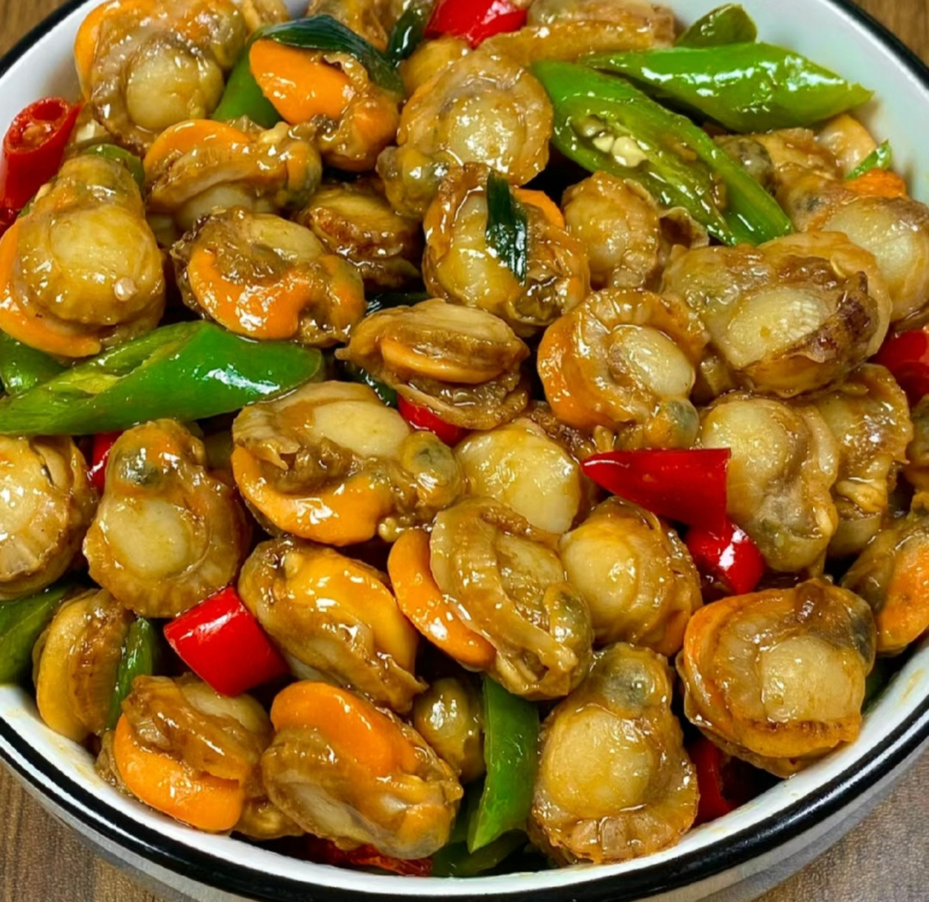 辣炒扇贝,鲜辣可口