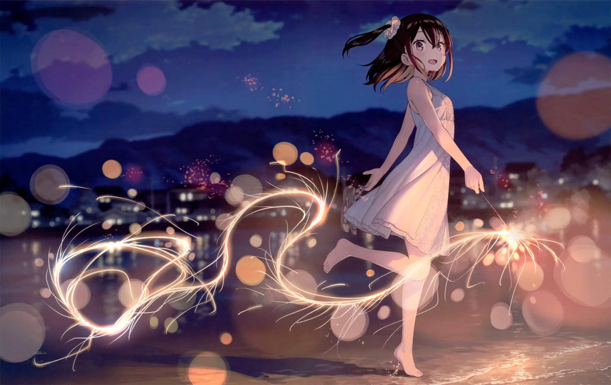 用烟火,为这夏天画一个完美的句号!#二次元插画# #百家新收益