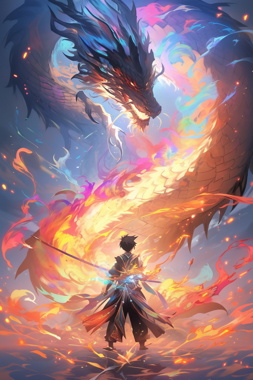 七彩神龙93#ai绘画# #二次元# #壁纸