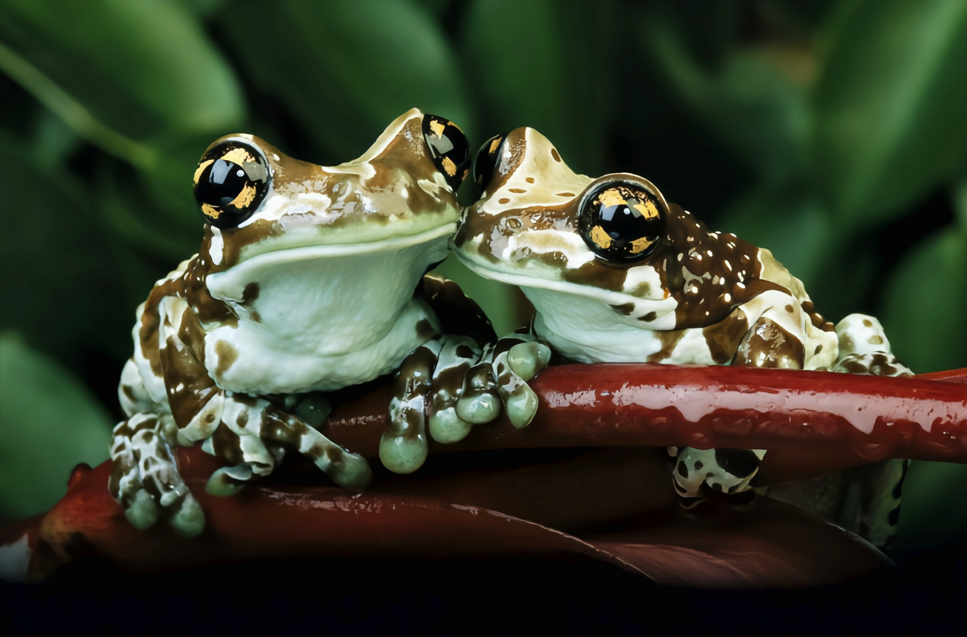 成蛙体长10厘米,属于大型树蛙,体色是独特的棕色和白色迷彩,通常栖息