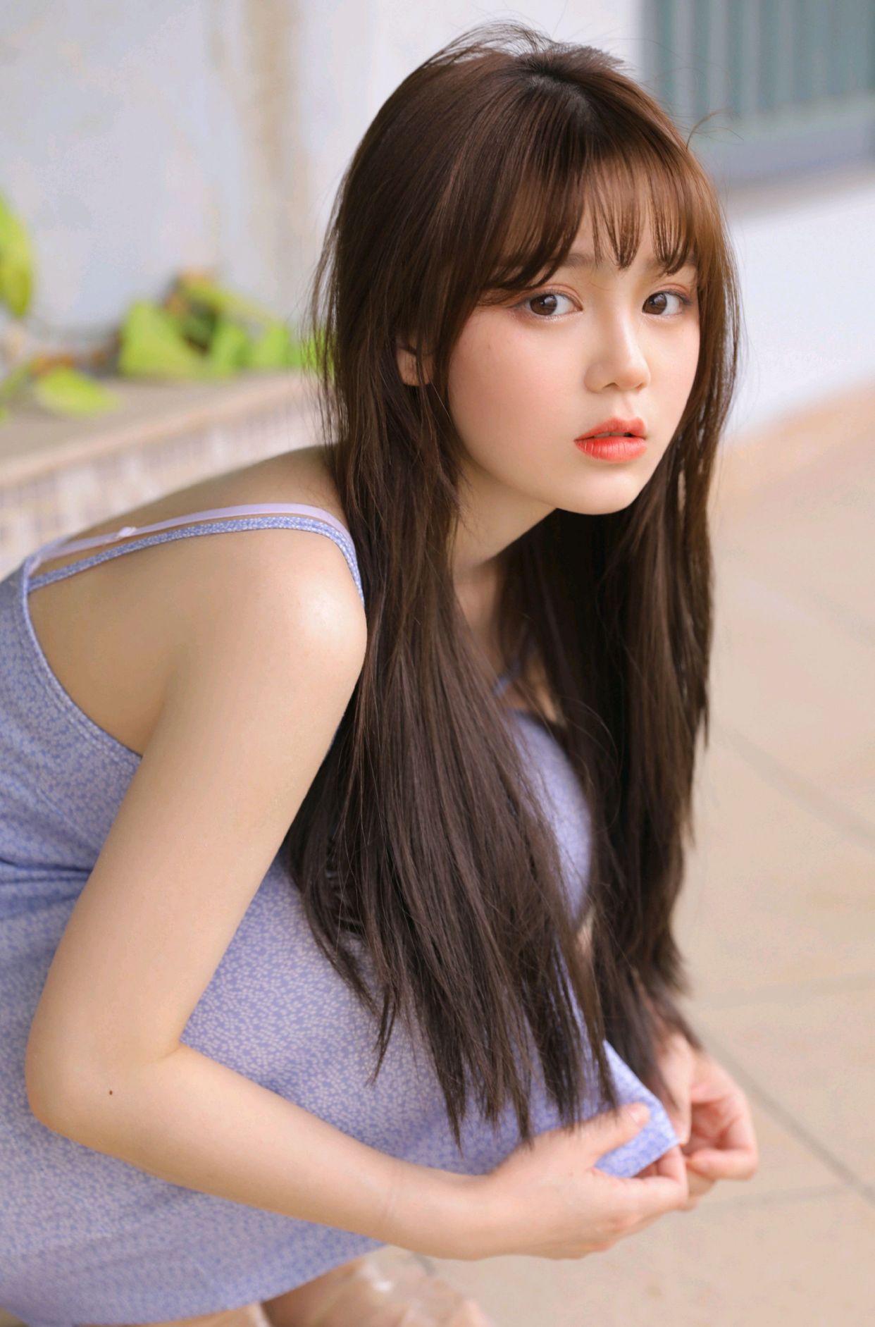 长发甜美的女孩,大眼清纯