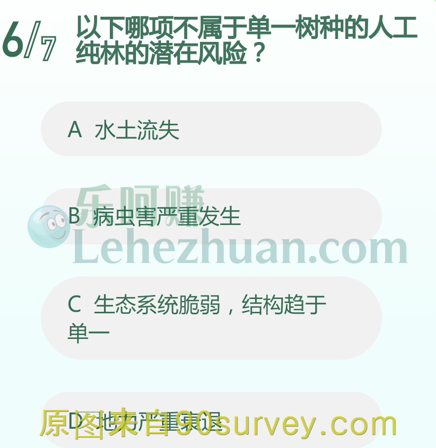 水土流失不属于单一树种的人工纯林的潜在风险 水土流失不属于单一树种的人工纯林的潜在风险