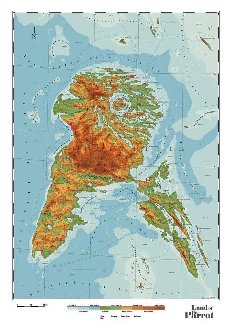 动物之国架空地图1  作者是艺术家dau-daw  地图侧重艺术感