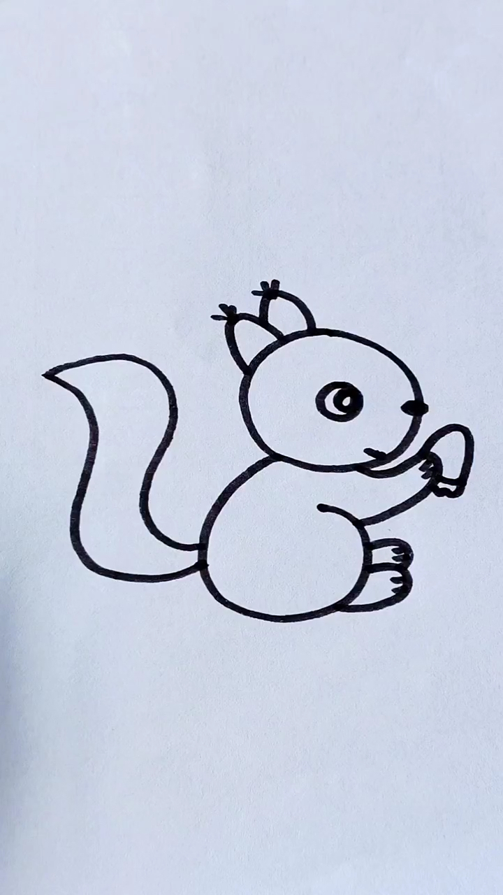 数字6画小松鼠#简笔画#幼儿简笔画#育儿