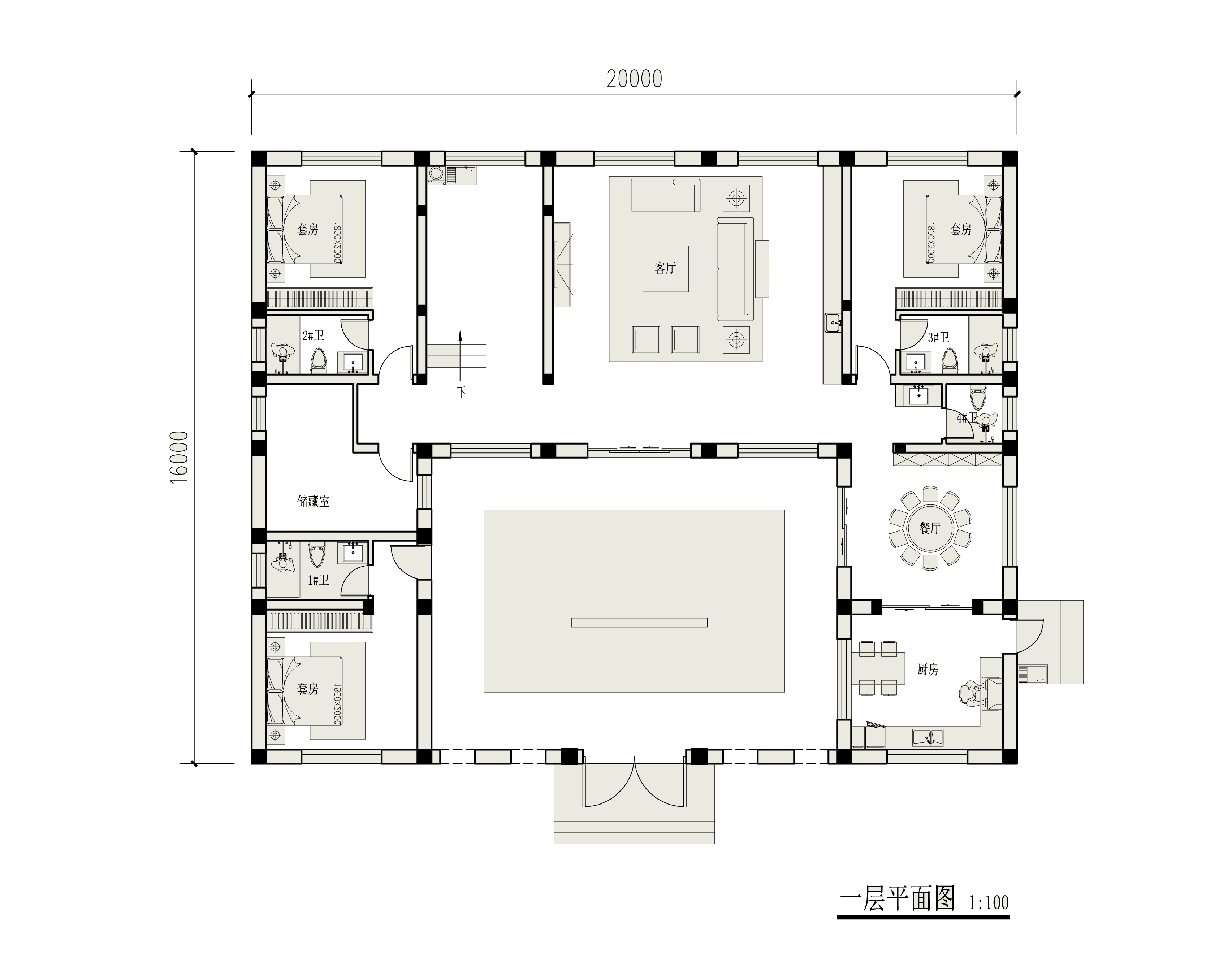 20×16米二层新中式三合院,可自住也可做民宿