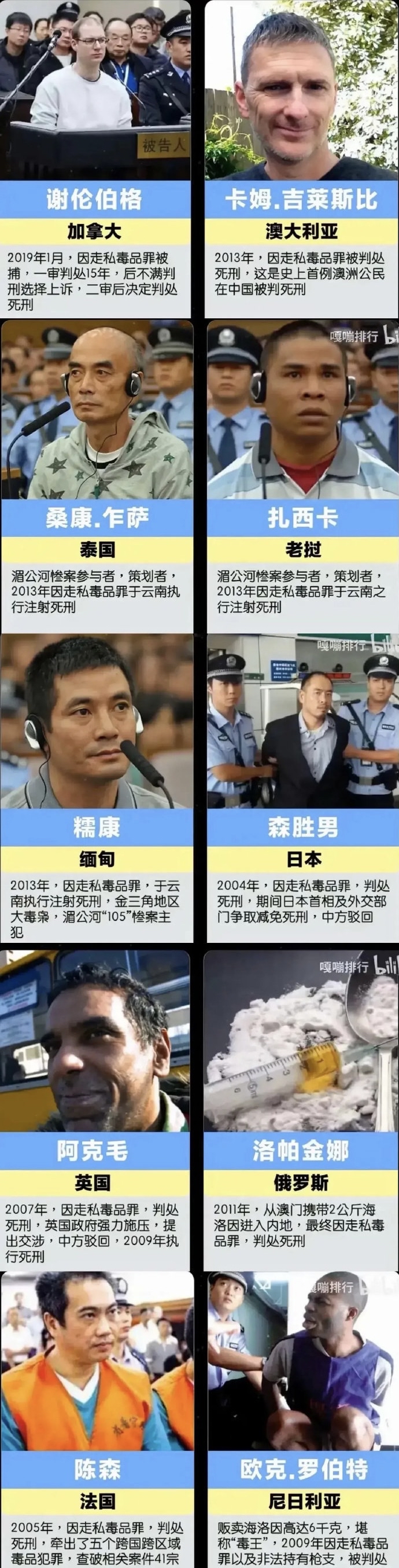 在中国被判处死刑的十大外国毒贩.