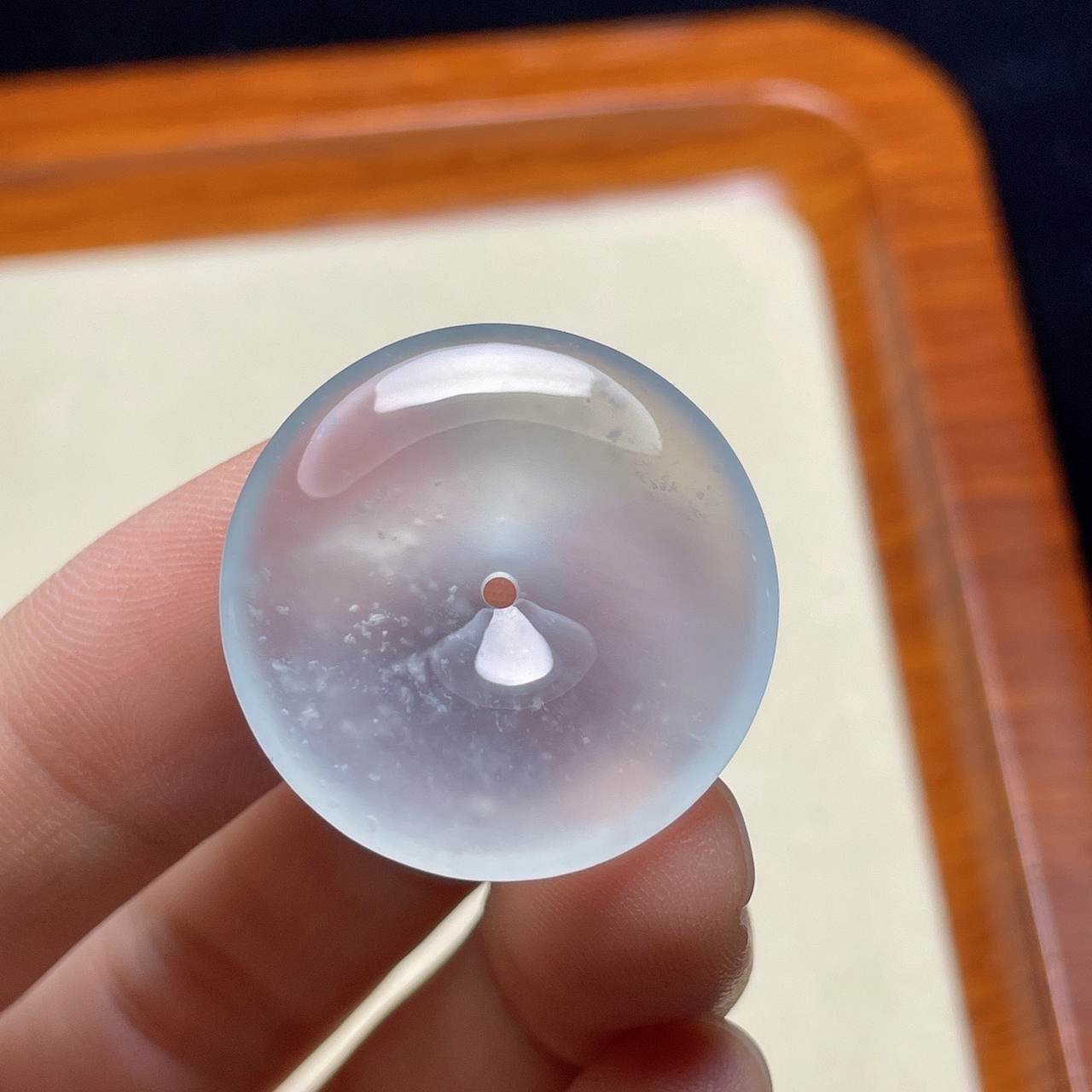 【冰平安扣】高冰飘雪花棉质地,高货镶嵌品质#文玩