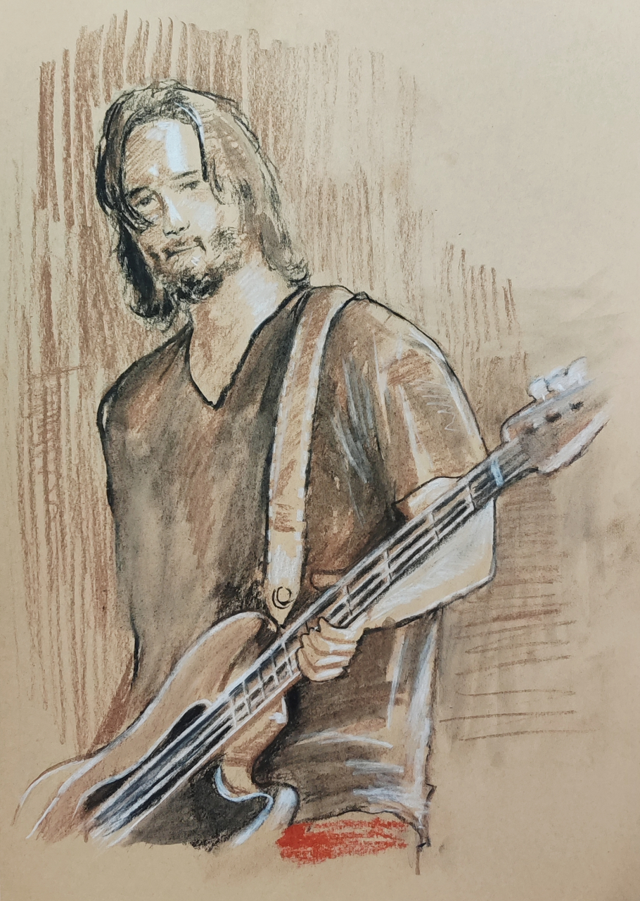 基努里维斯 素描 	 拿着我心爱的电吉他,唱着年轻时最爱的老歌~男神永