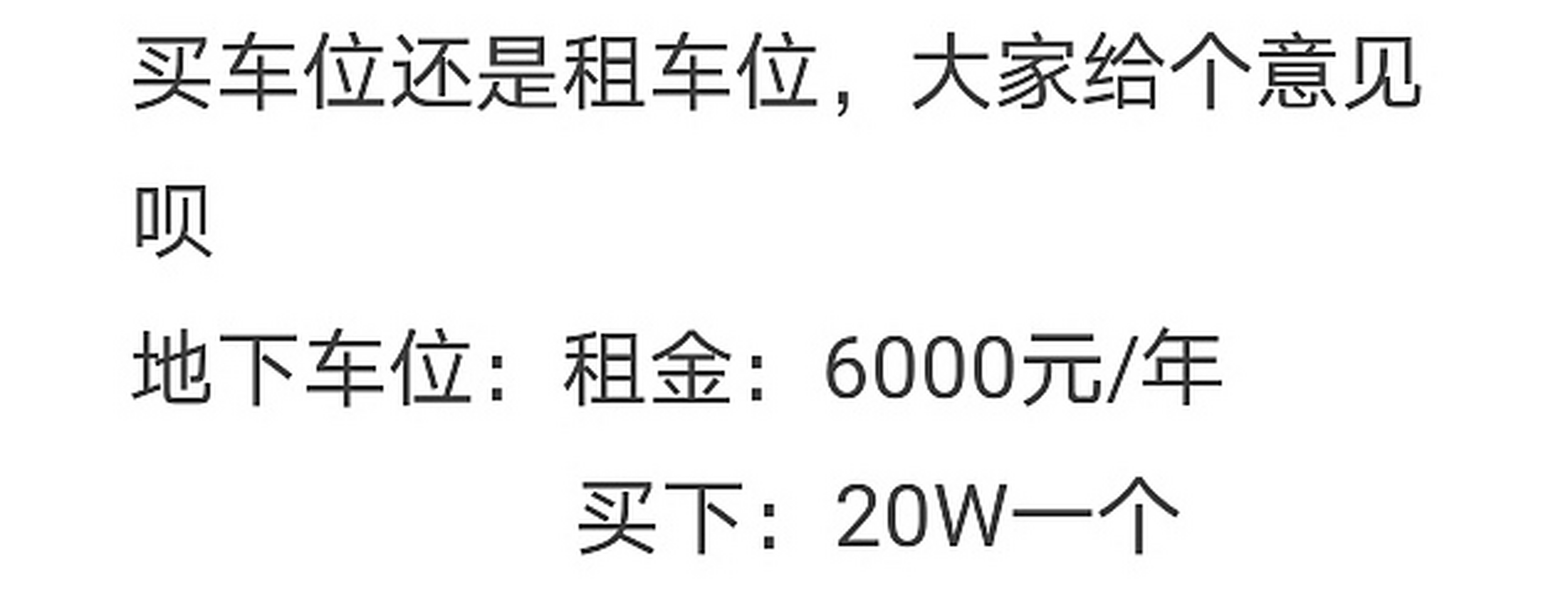 网友:我到底是买车位还是租车位呢,大家给点意见04