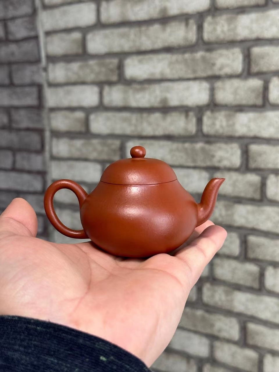 梨型壶, 实力派陶手许跃峰作品 原矿小煤窑朱泥,全手工制,容量100cc,7