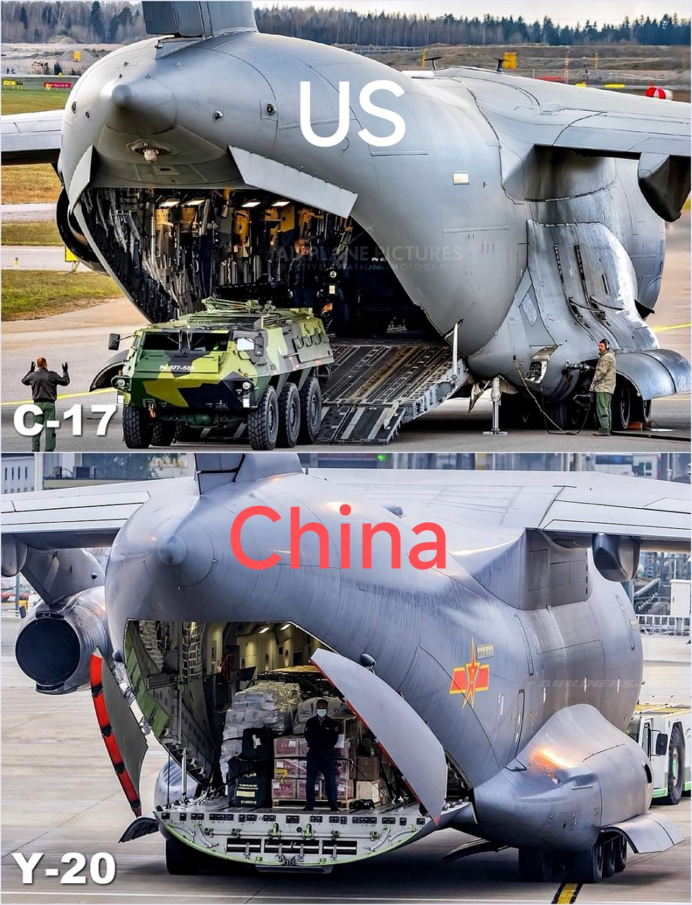 美军c-17 vs 解放军运-20  没有对比就没有伤害,到底谁是国际社会的