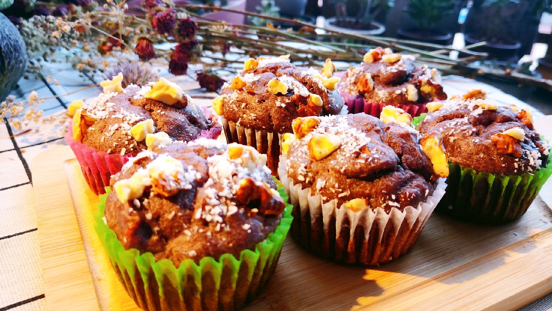 无糖低油,做法简单,香蕉黑全麦马芬蛋糕