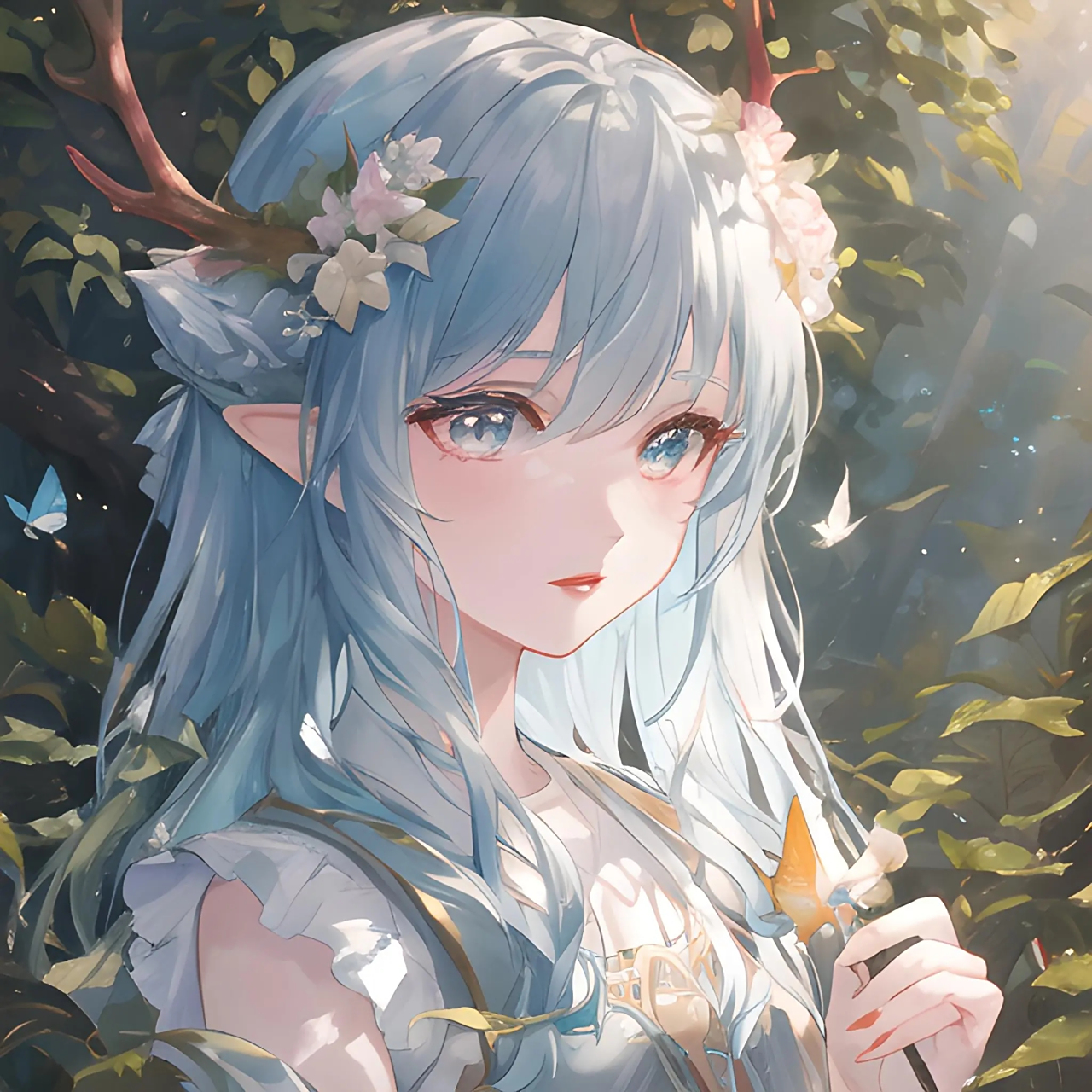 精致的鹿角女孩头像,快快收藏起来吧#热ai生活季# #ai绘画# #头像