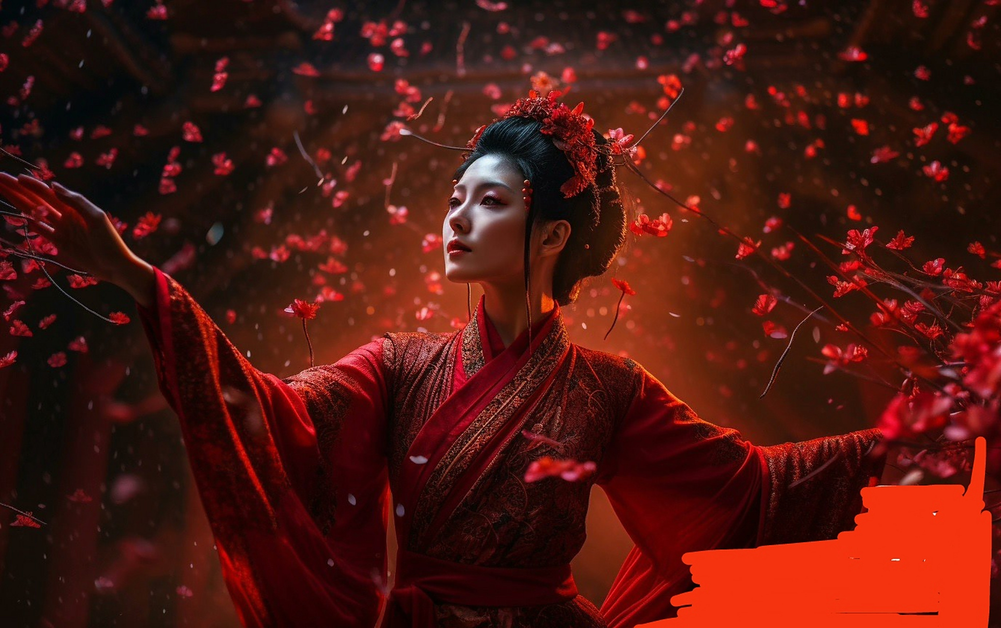 古风汉服～红色新娘妆