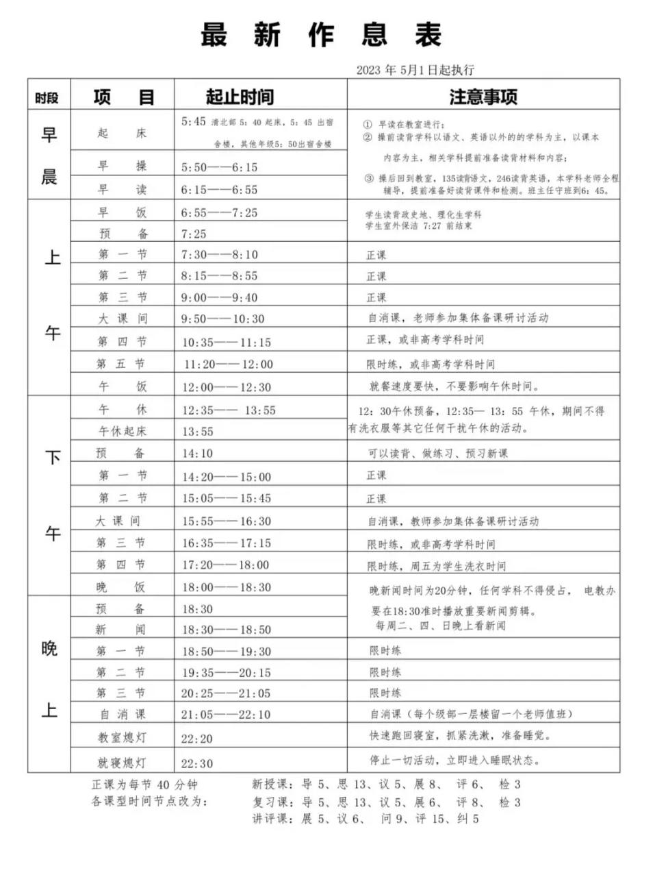 高中学霸作息时间表图片