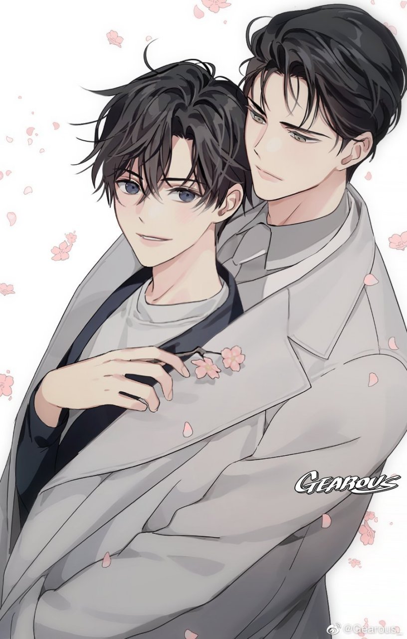 现代装忘羡图,西装革履,黑白搭配.#魔道祖师# (画师:见水印)