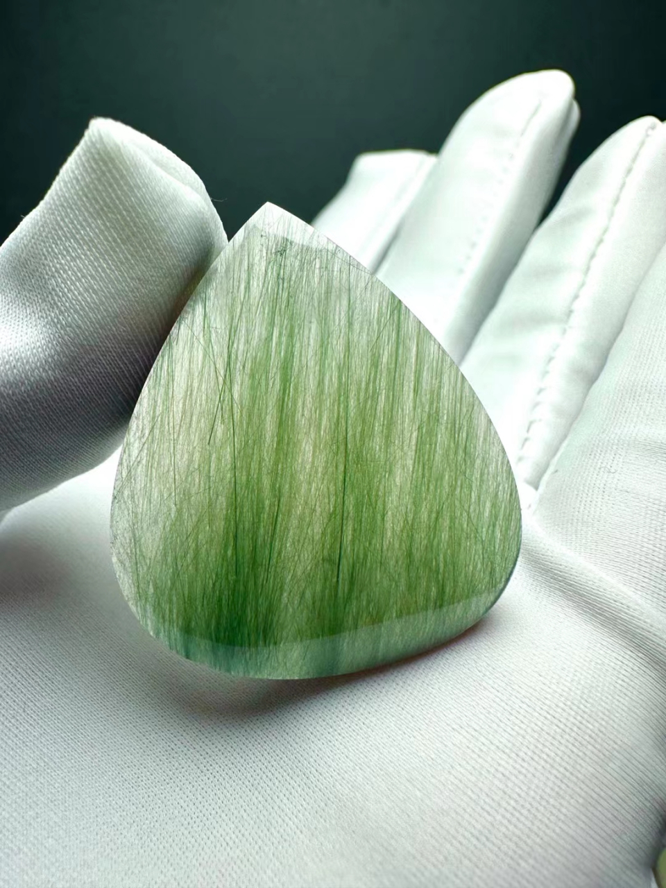天然绿发晶猫眼吊坠 来自巴西老矿的顶级绿发,收藏价值高完美款独一无