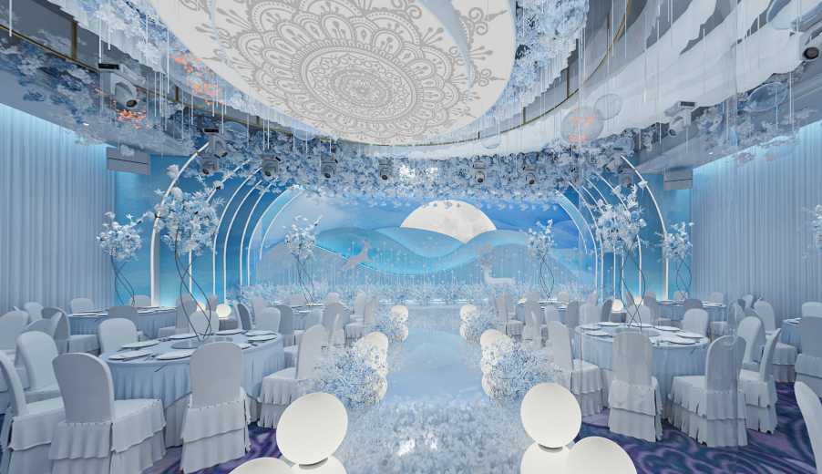 烟台花生设计婚礼宴会厅装修作品