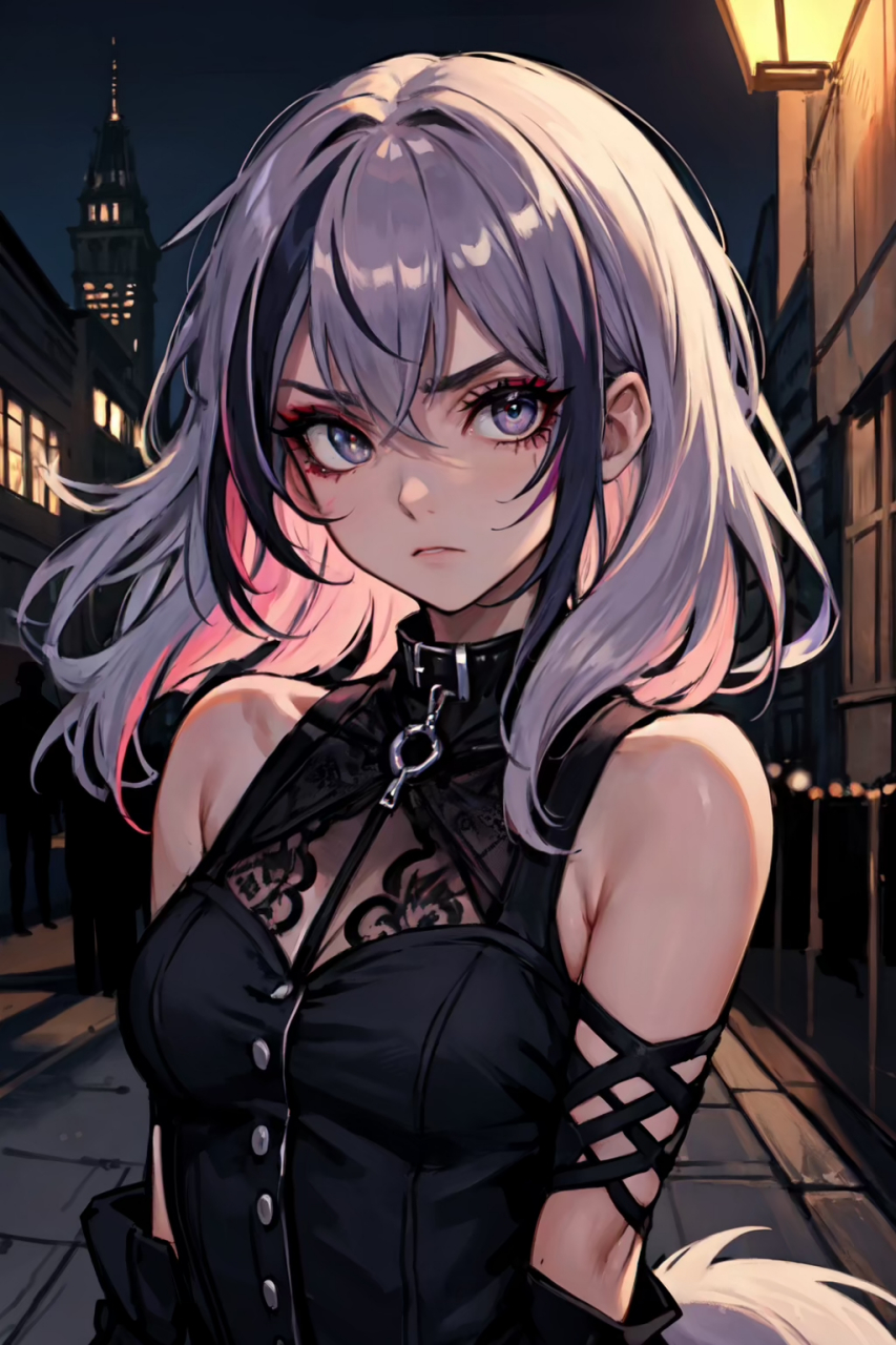 在黑夜里的白毛傲娇少女#二次元