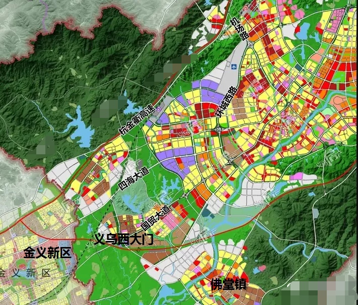 义乌城市规划图高清图片