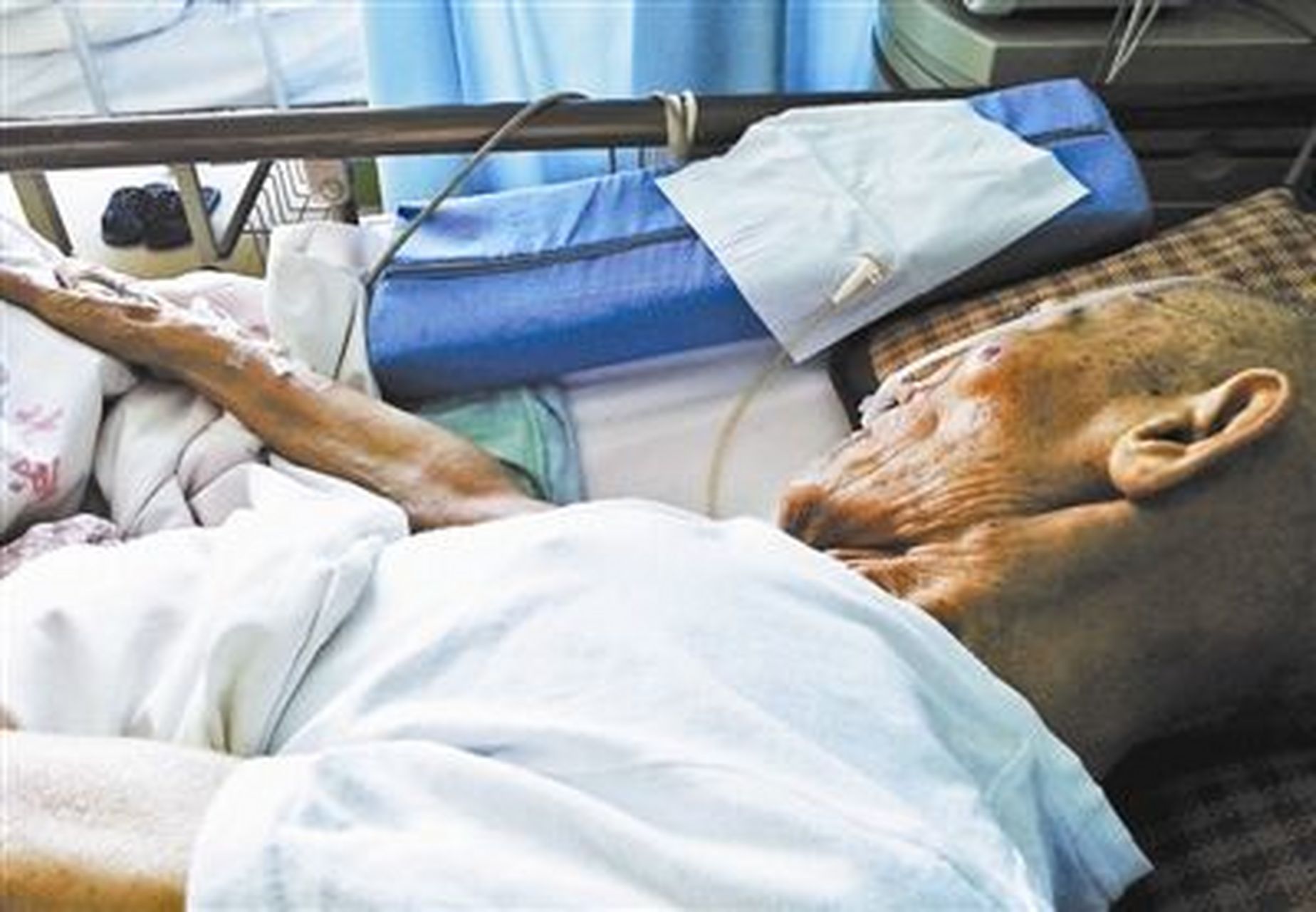 某医院的病房里,一位老人正处于弥留之际.嘴里喃喃地叫着一个乳名.