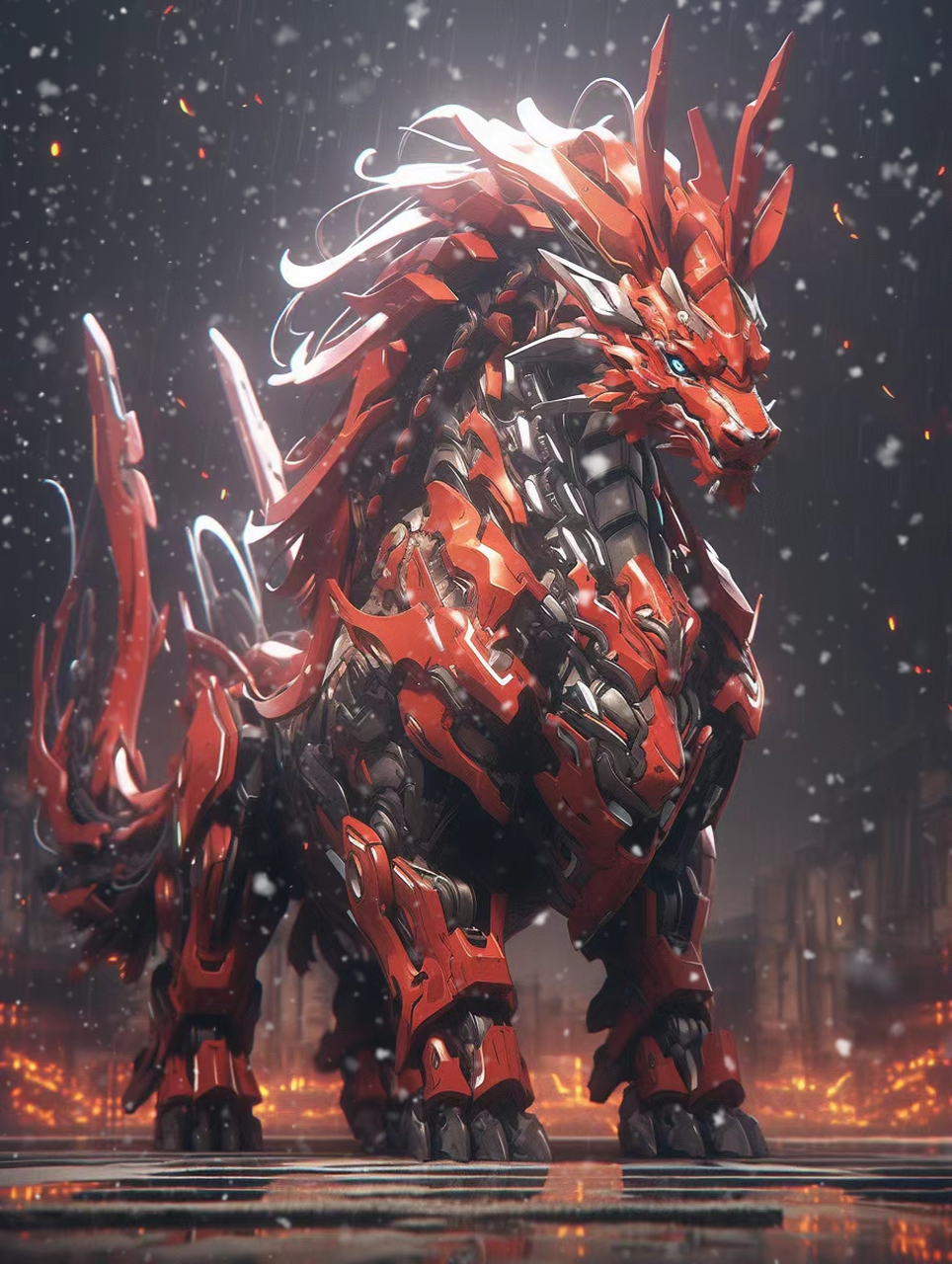 重甲火麒麟 #画画的日常 #我和ai有画说 #概念设计 #角色设计 #ai插画