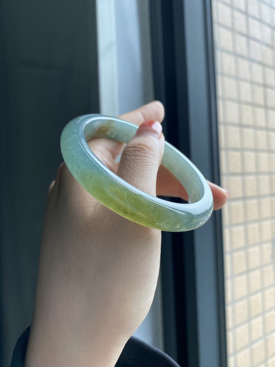 橄榄绿冰糖黄手镯