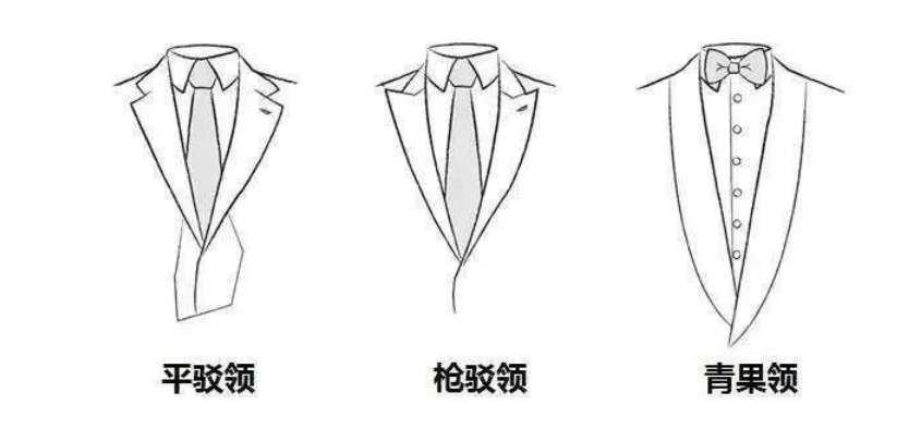 西装的三种领型图片
