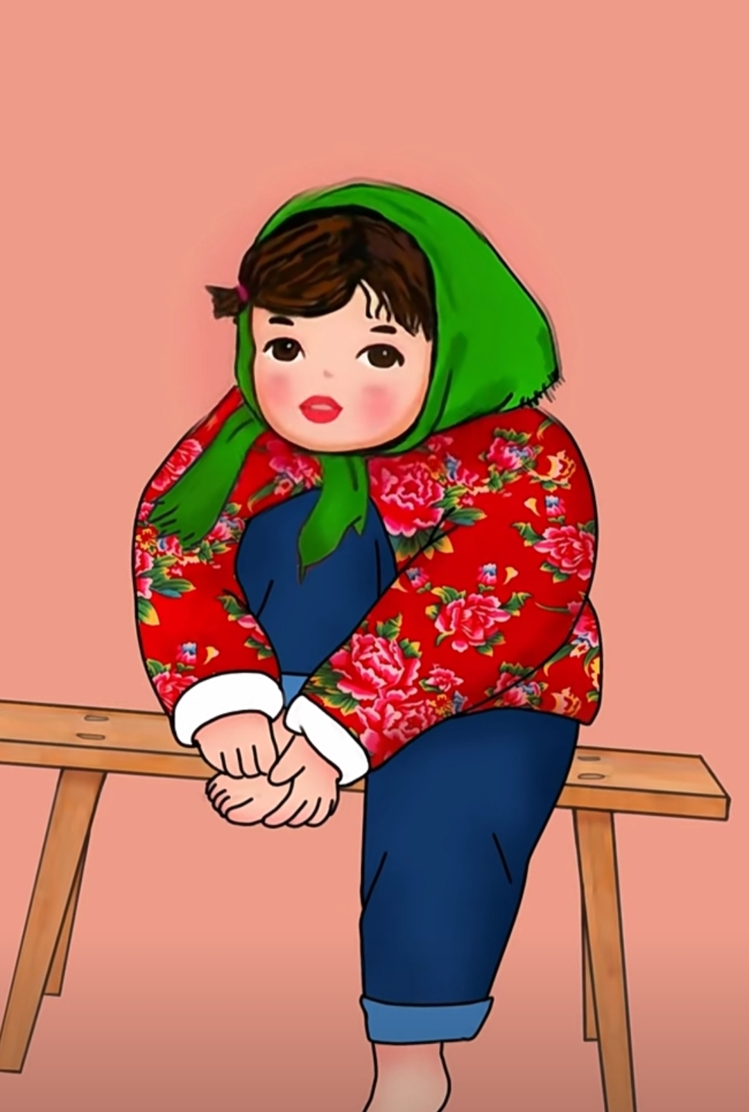 村姑头像可爱村姑照片漫画图片大娘搞怪卡通农村戴头巾的卡通图片大全